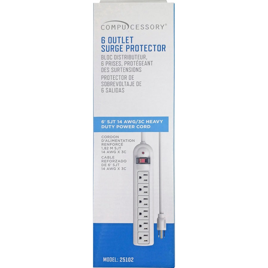 Compucessory 6-Outlet Strip Office Surge Protector (25102)