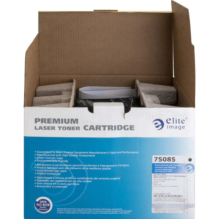 Elite Image Remanufactured MICR High Yield Laser Toner Cartridge - Alternative for HP 27A (C4127A) - Black - 1 Each (75085)