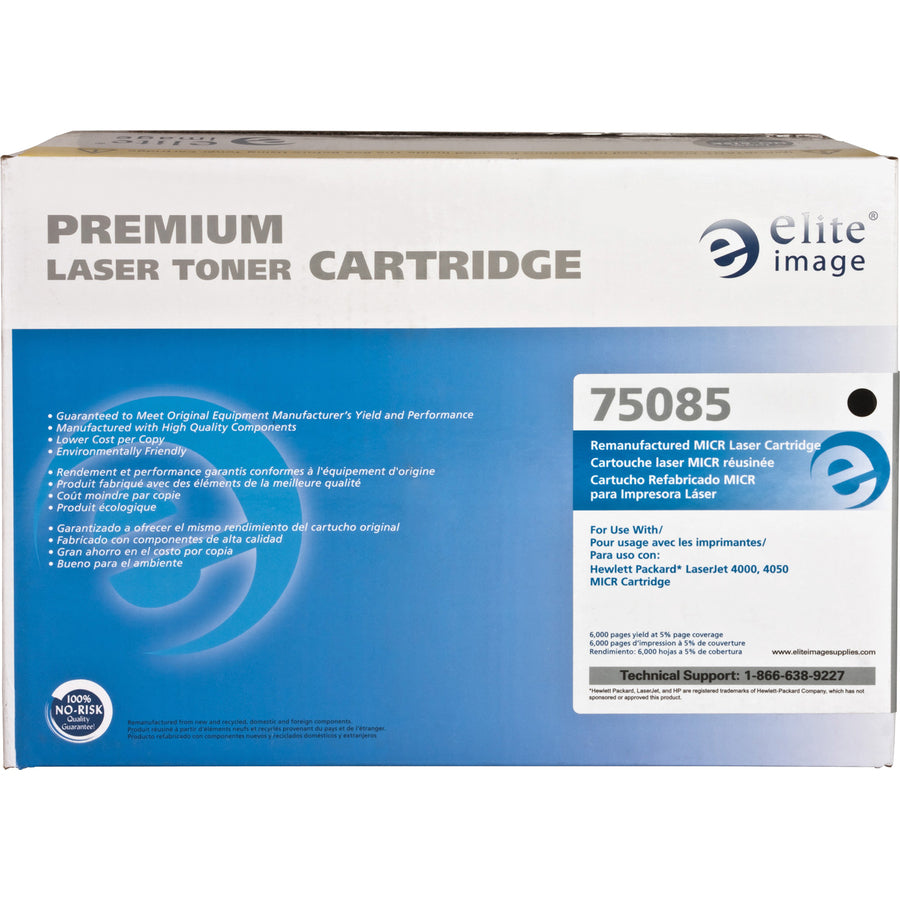 Elite Image Remanufactured MICR High Yield Laser Toner Cartridge - Alternative for HP 27A (C4127A) - Black - 1 Each (75085)
