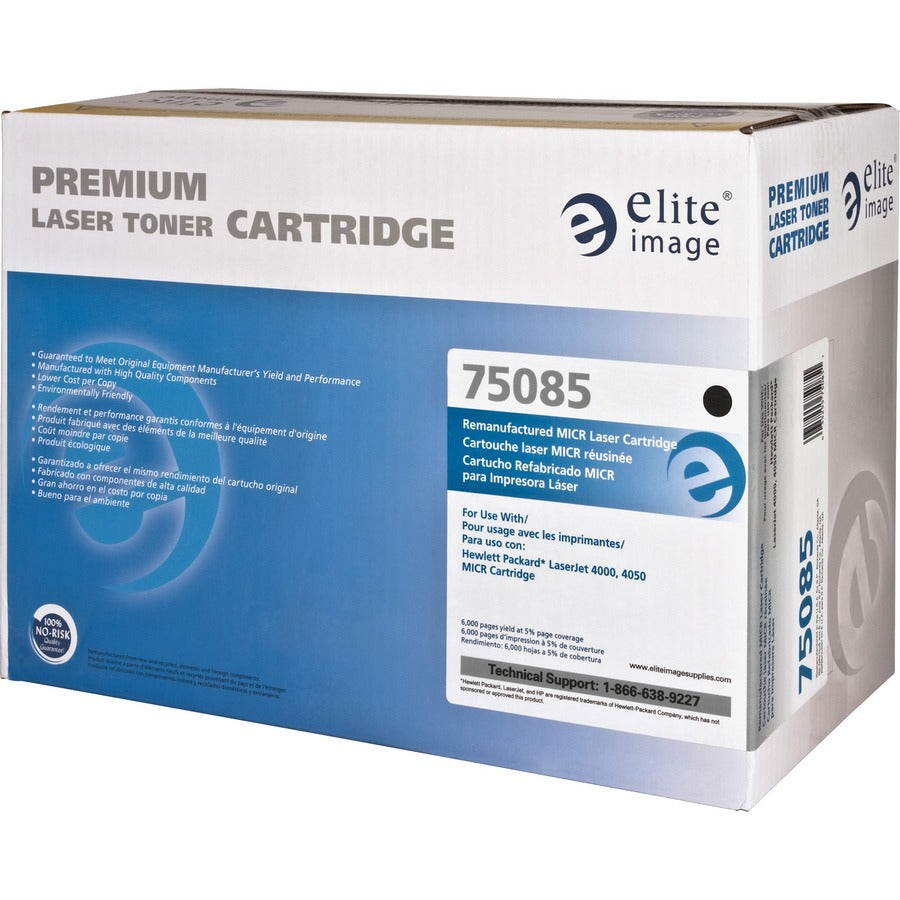 Elite Image Remanufactured MICR High Yield Laser Toner Cartridge - Alternative for HP 27A (C4127A) - Black - 1 Each (75085)