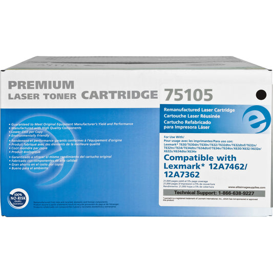 Elite Image Remanufactured Toner Cartridge - Alternative for Lexmark (12A7462) (75105)