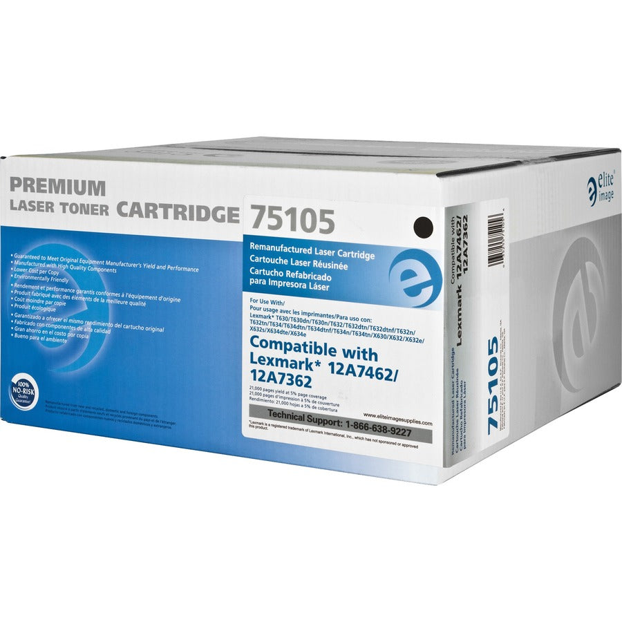Elite Image Remanufactured Toner Cartridge - Alternative for Lexmark (12A7462) (75105)