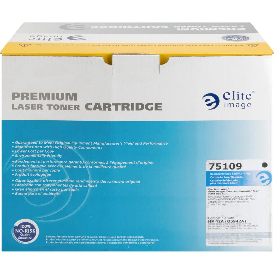 Elite Image Remanufactured Laser Toner Cartridge - Alternative for HP 42A (Q5942A) - Black - 1 Each (75109)
