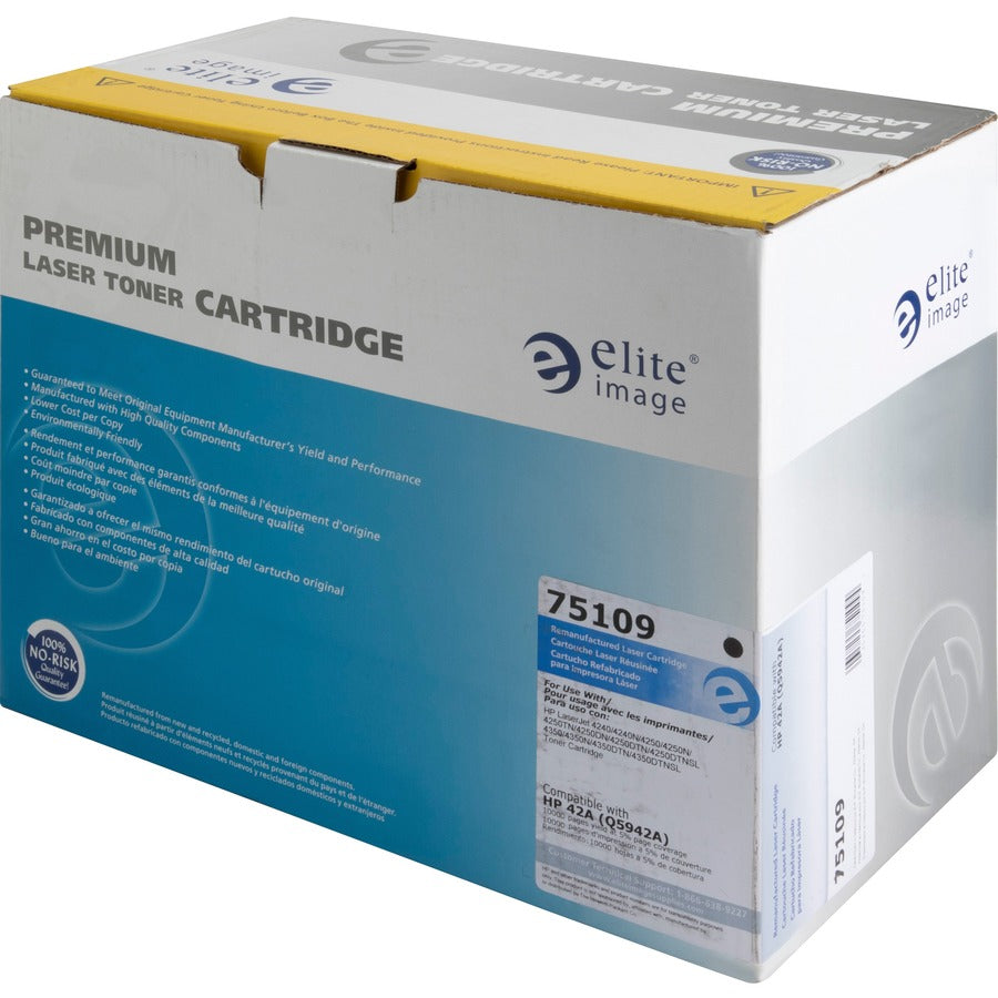 Elite Image Remanufactured Laser Toner Cartridge - Alternative for HP 42A (Q5942A) - Black - 1 Each (75109)