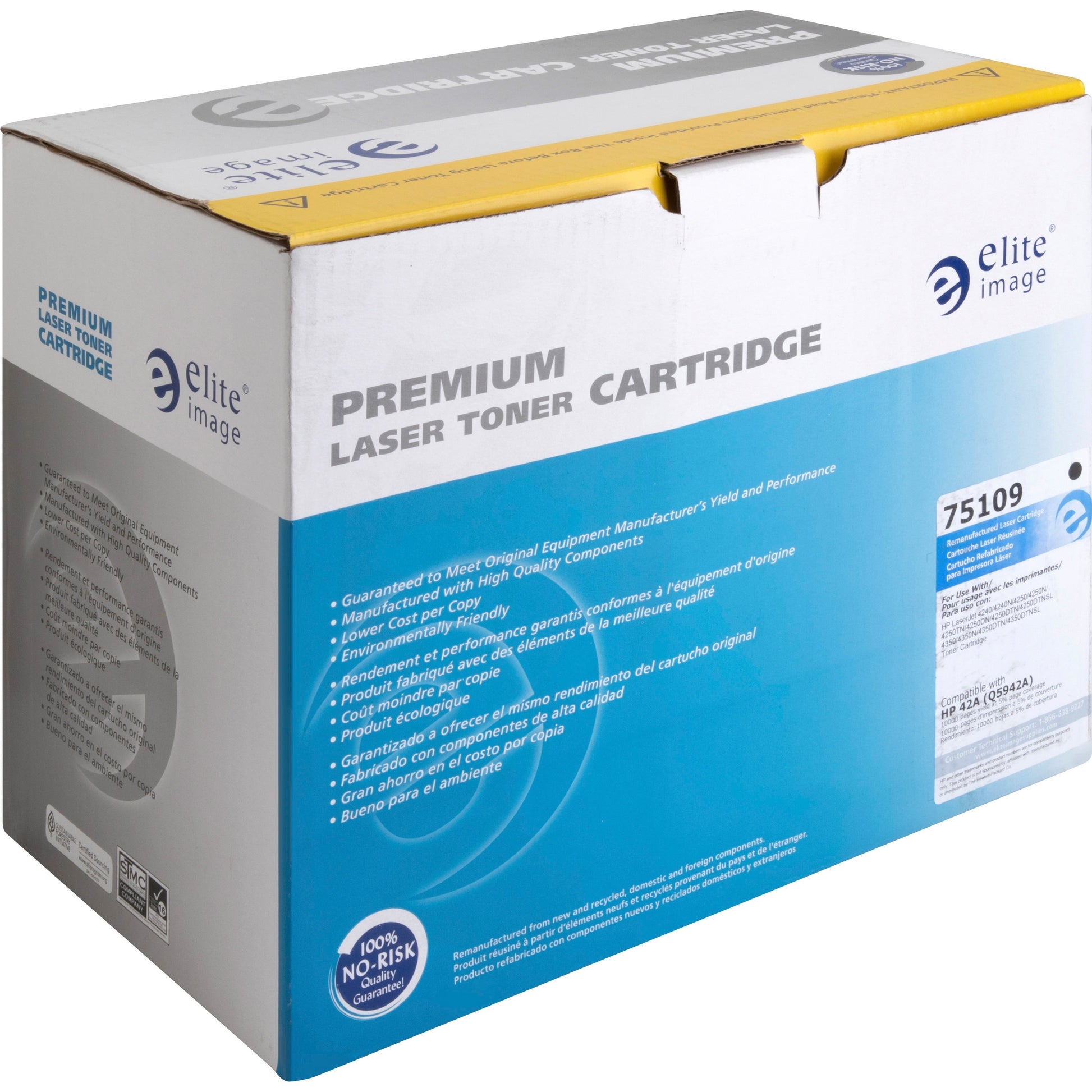 Elite Image Remanufactured Laser Toner Cartridge - Alternative for HP 42A (Q5942A) - Black - 1 Each (75109)