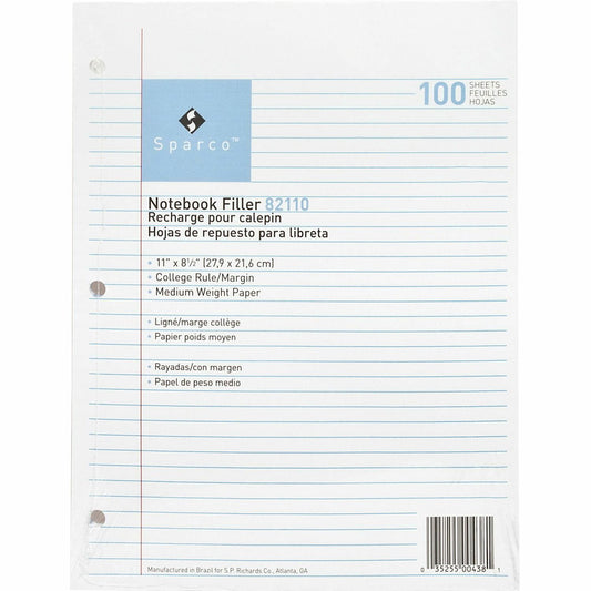 Sparco Notebook Filler Paper - Letter (82110)