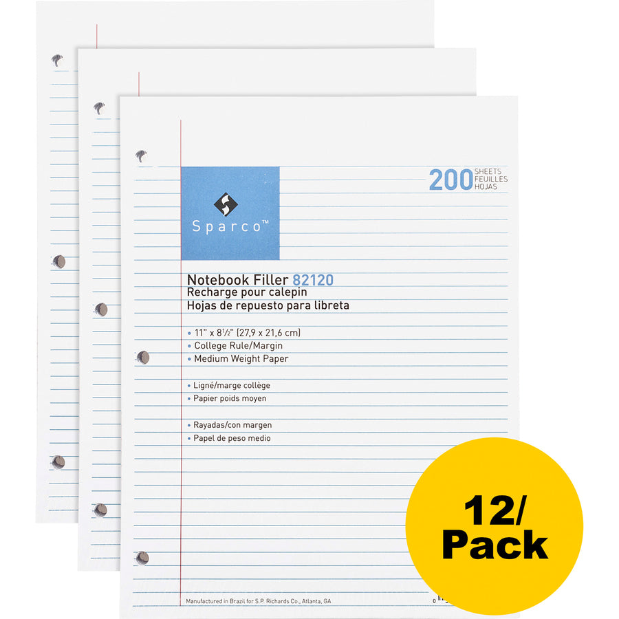 Sparco Notebook Filler Paper - Letter (82120)