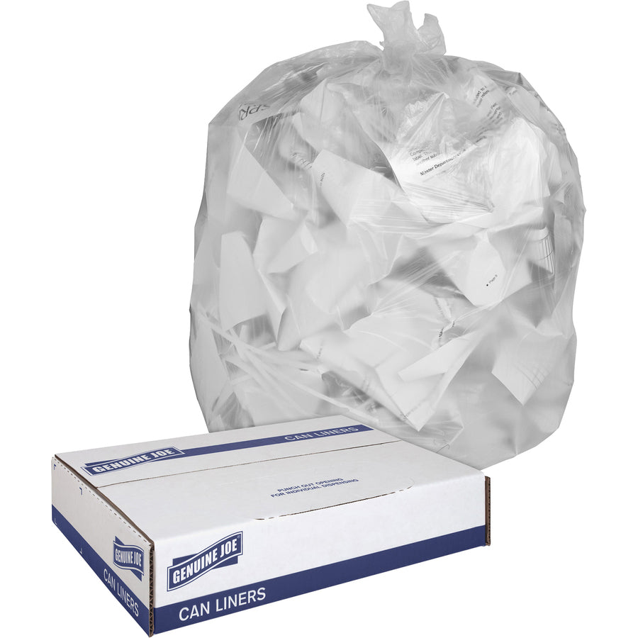 Genuine Joe Clear Trash Can Liners (01012)