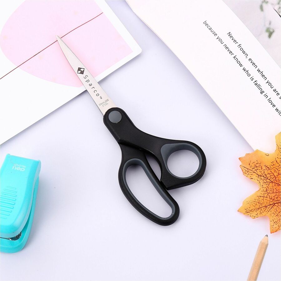 Sparco Straight Scissors w/Rubber Grip Handle (25225)