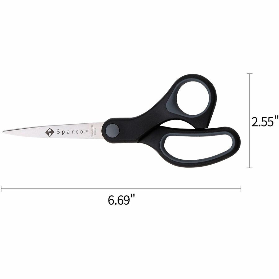 Sparco Straight Scissors w/Rubber Grip Handle (25225)