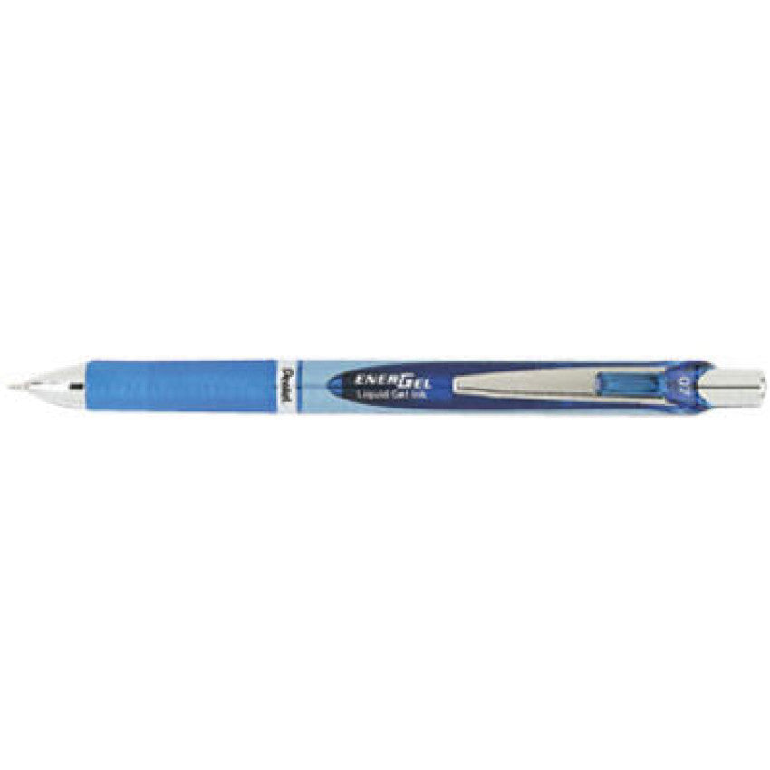 Pentel EnerGel RTX Gel Pen, Retractable, Medium 0.7 mm Needle Tip, Blue Ink, Blue/Light Blue Barrel (BLN77C)