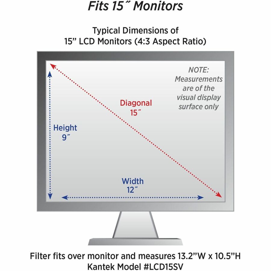 Kantek LCD Protective Privacy / Anti-Glare Filters (LCD15SV)