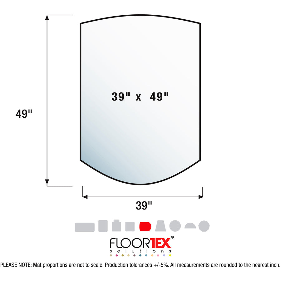  Polycarbonate Contoured Chair Mat for Carpets up to 1/2" - 39 x 49" (119923SR)