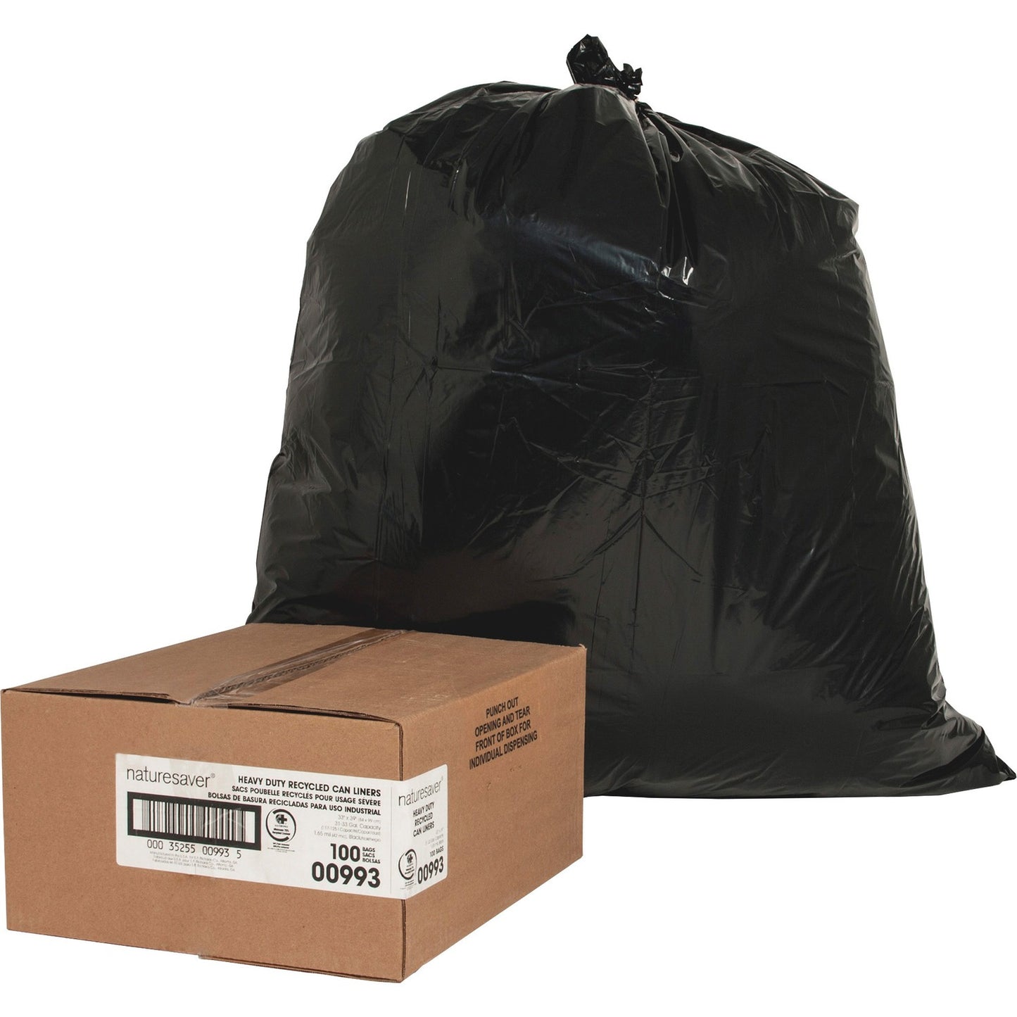 Nature Saver Black Low-density Recycled Can Liners (00993)