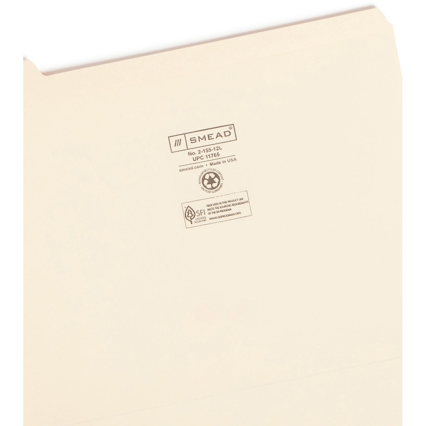 Smead 1/5 Tab Cut Letter Recycled Top Tab File Folder (11765)