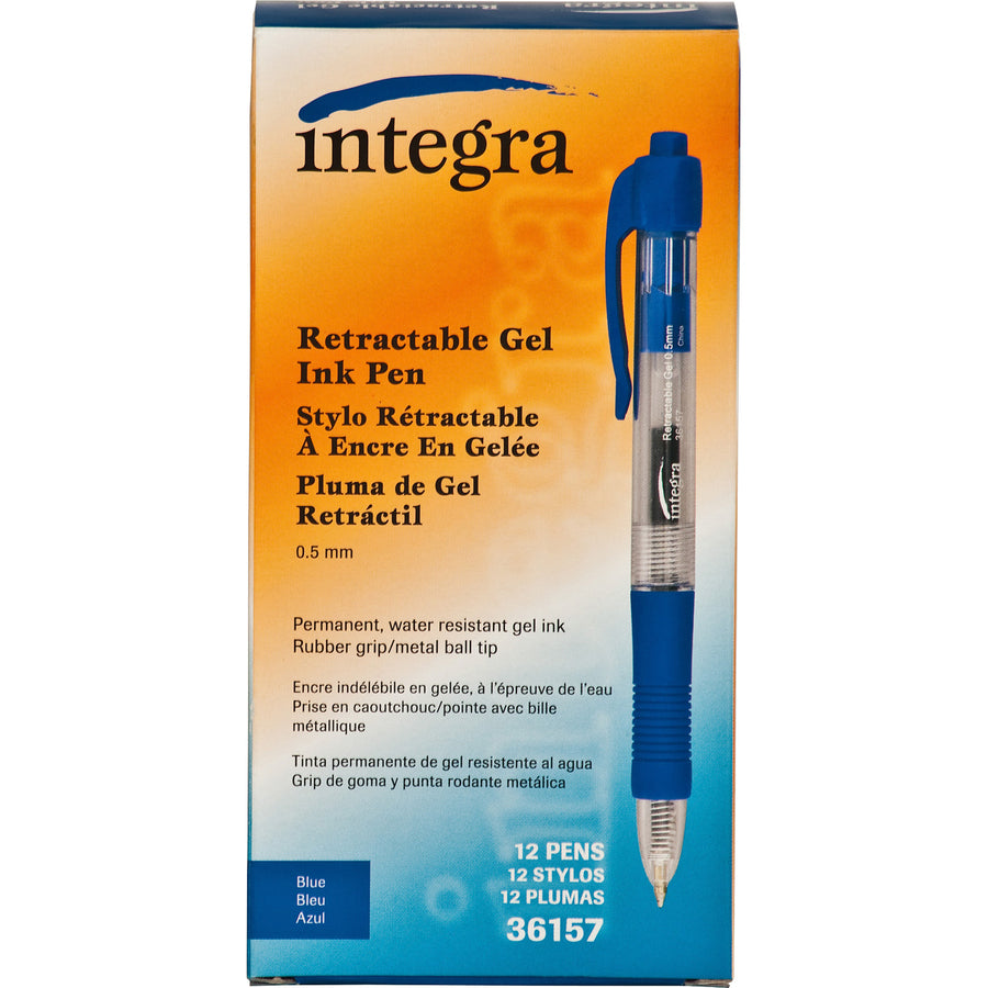 Integra Retractable 0.5mm Gel Pens (36157)