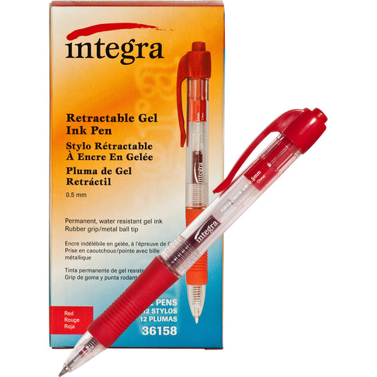 Integra Retractable 0.5mm Gel Pens (36158)