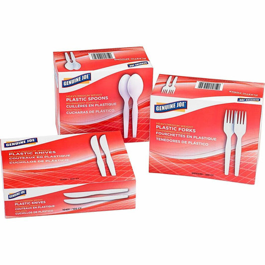 Genuine Joe Heavyweight White Plastic Forks (0010430)