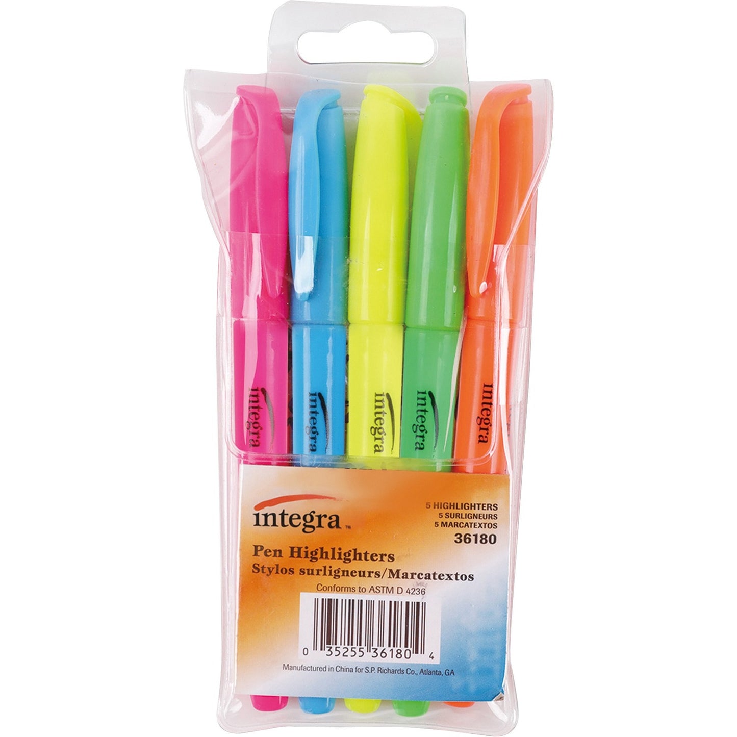 Integra Pen Style Fluorescent Highlighters (36180)