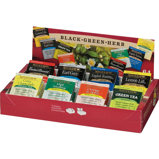 Bigelow Assorted Flavor Herbal Tea, Black Tea, Green Tea Bag (10568)