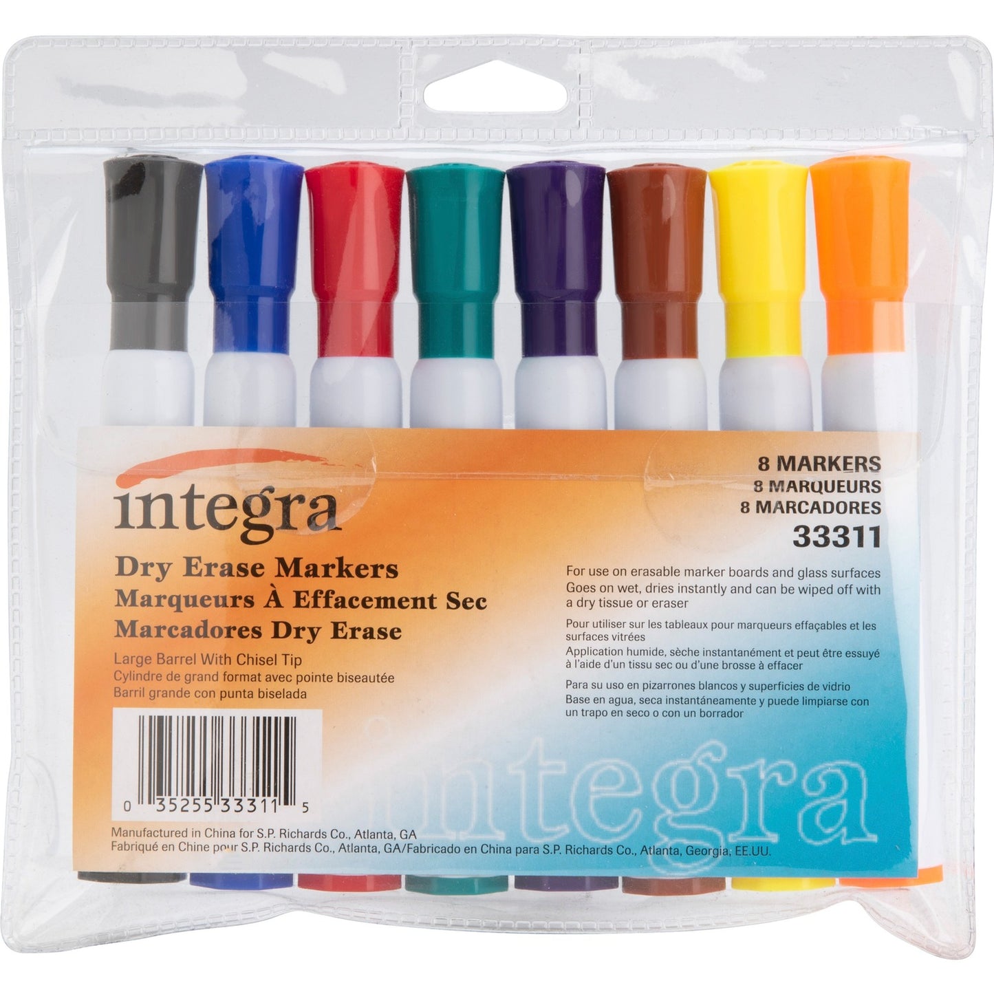 Integra Chisel Point Dry-erase Markers (33311)