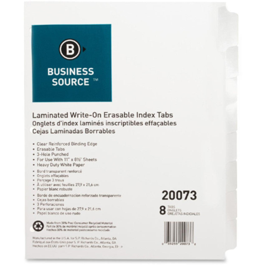 Business Source 3-Ring 8-Tab Indexes (20073)