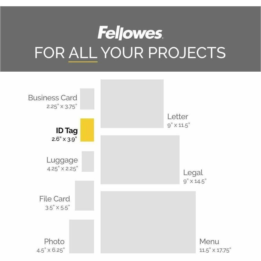 Fellowes Punched ID Card Glossy Thermal Laminating Pouches (52016)