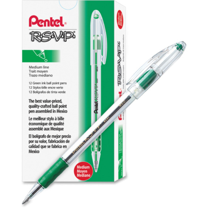 Pentel R.S.V.P. Ballpoint Stick Pens (BK91D)