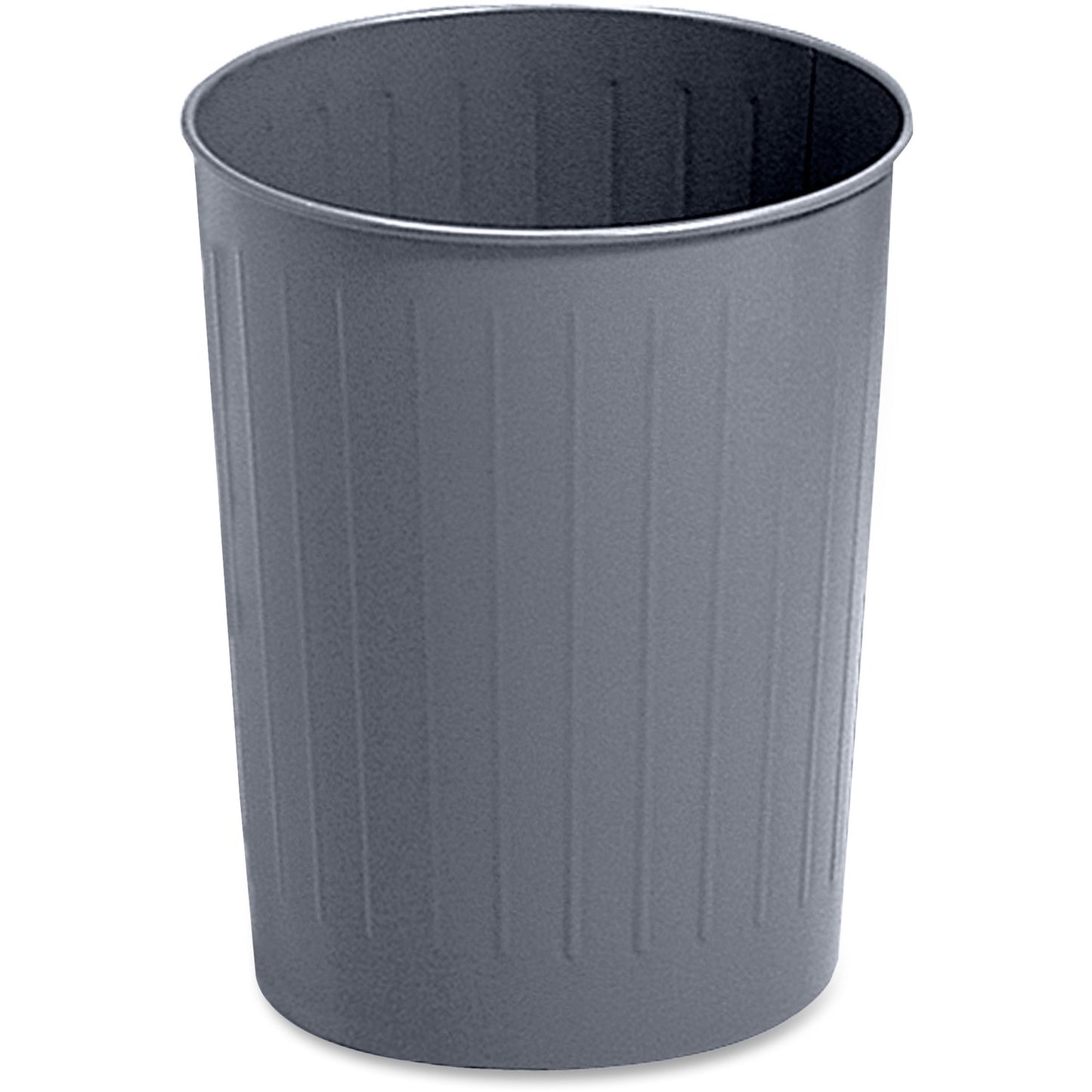 Safco Round Wastebasket, Steel, 23.5 qt, Charcoal (9604CH)