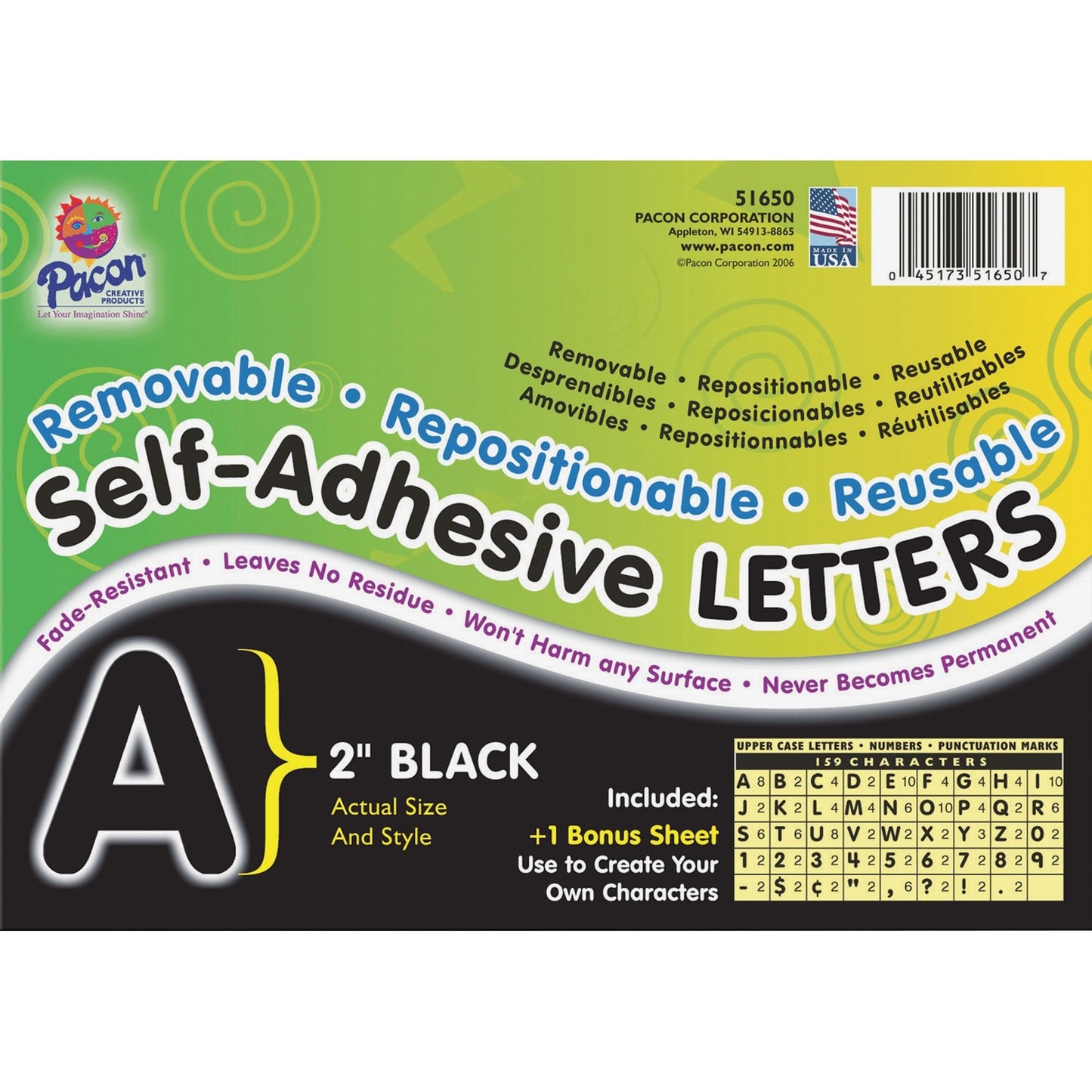 UCreate Reusable Self-Adhesive Letters (51650)