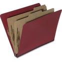 AbilityOne 7530015567917 SKILCRAFT Pressboard Top Tab Classification Folder, 2 Dividers, Letter Size, Dark Red, 10/Box