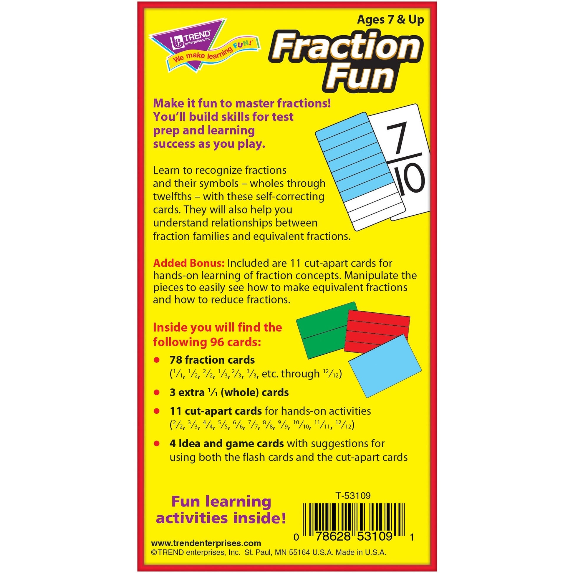 Trend Fraction Fun Flash Cards (53109)