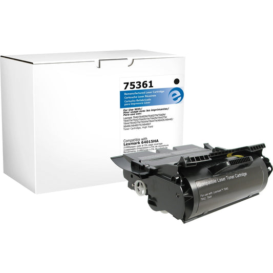 Elite Image Remanufactured High Yield Laser Toner Cartridge - Alternative for Lexmark 64015HA - Black - 1 Each (75361)