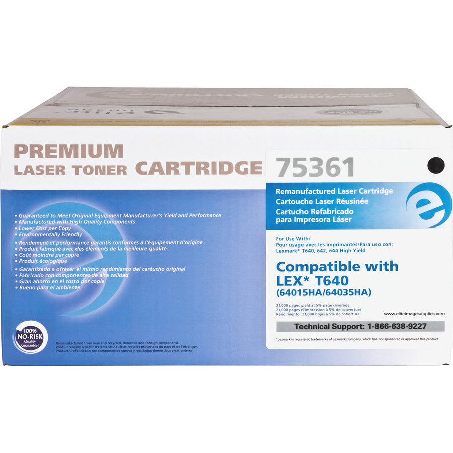 Elite Image Remanufactured High Yield Laser Toner Cartridge - Alternative for Lexmark 64015HA - Black - 1 Each (75361)