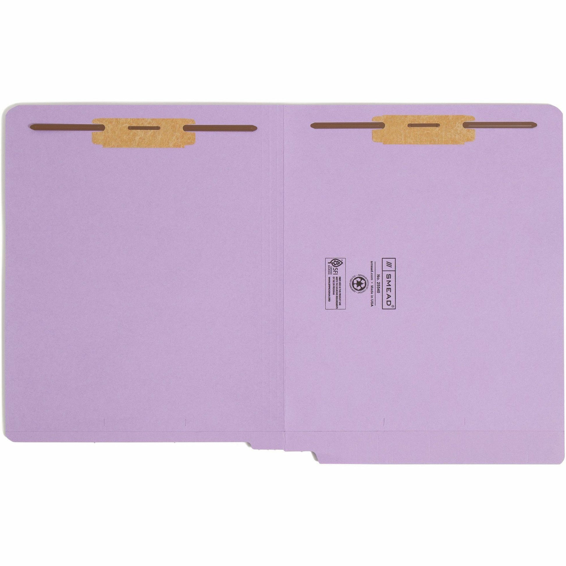 Smead Straight Tab Cut Letter Recycled Fastener Folder (25540)