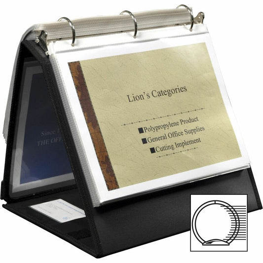 Lion Insta-Cover Round Ring Easel Binder (40009BK)