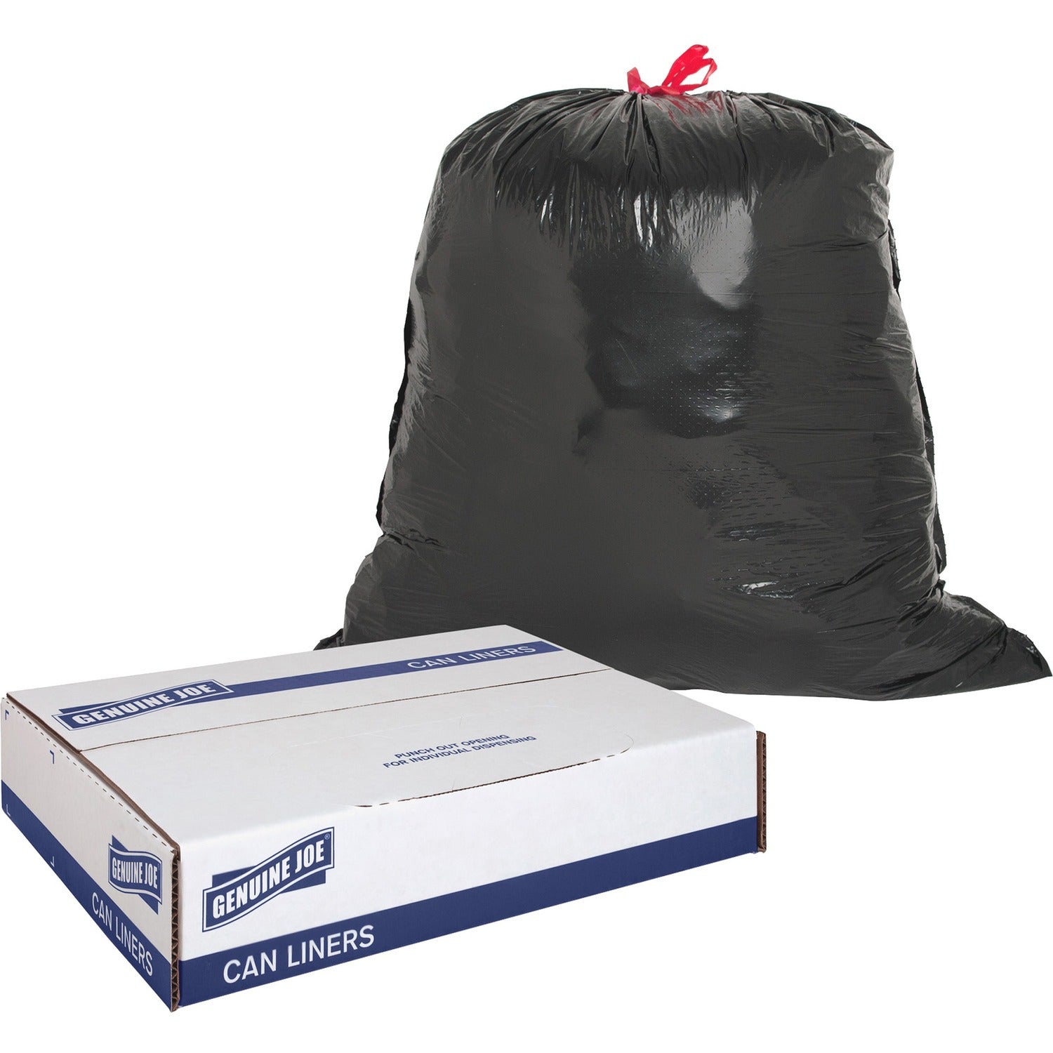 Genuine Joe Flexible Drawstring Trash Can Liners (01230)