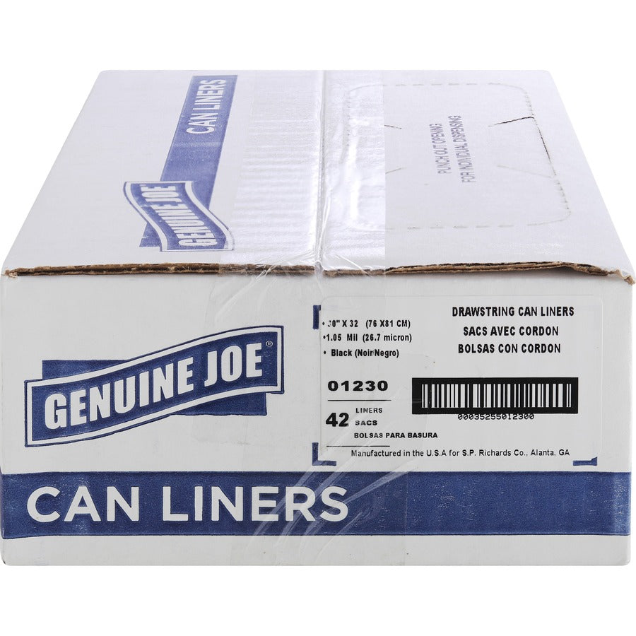 Genuine Joe Flexible Drawstring Trash Can Liners (01230)