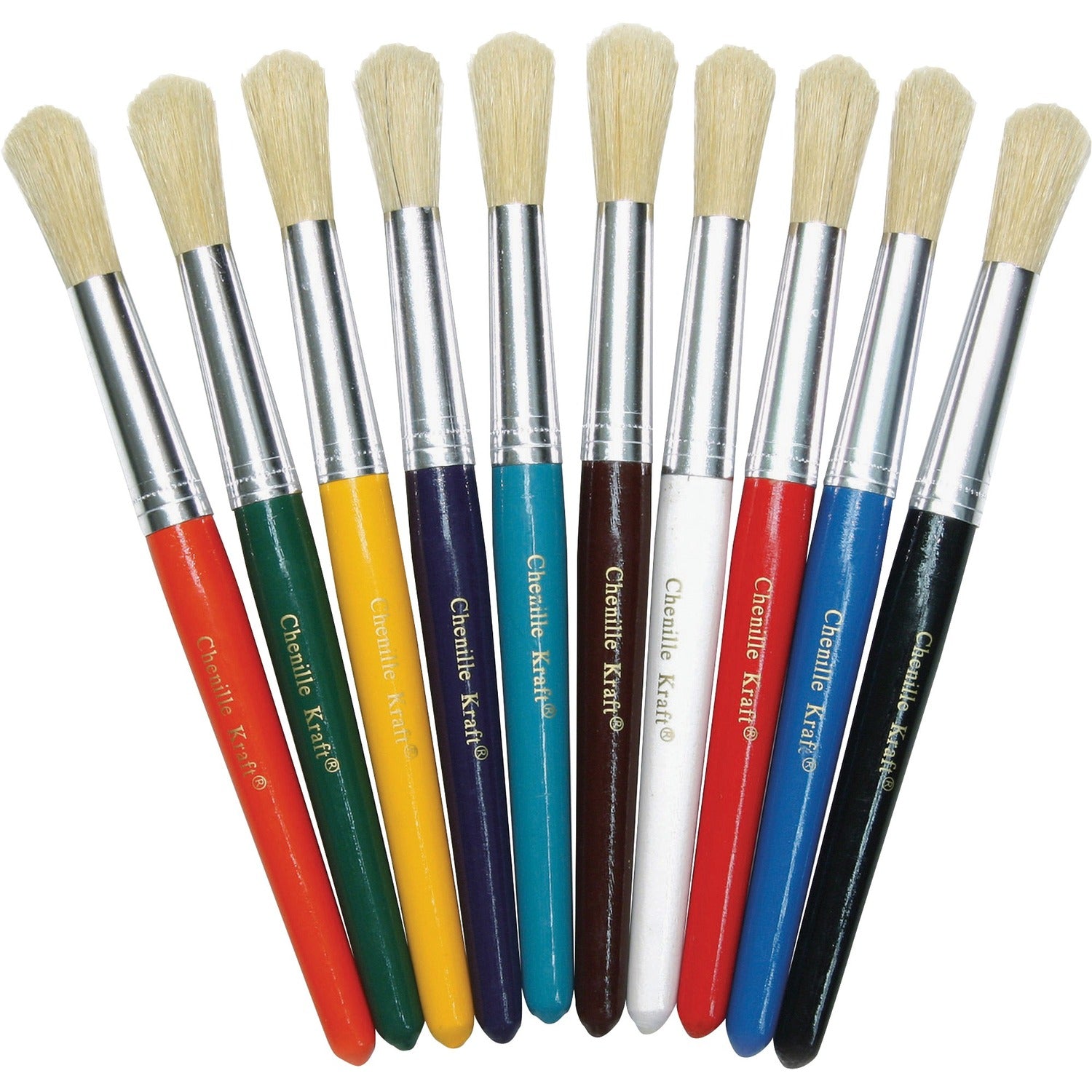 Creativity Street Round Natural Bristle Brushes (5183)