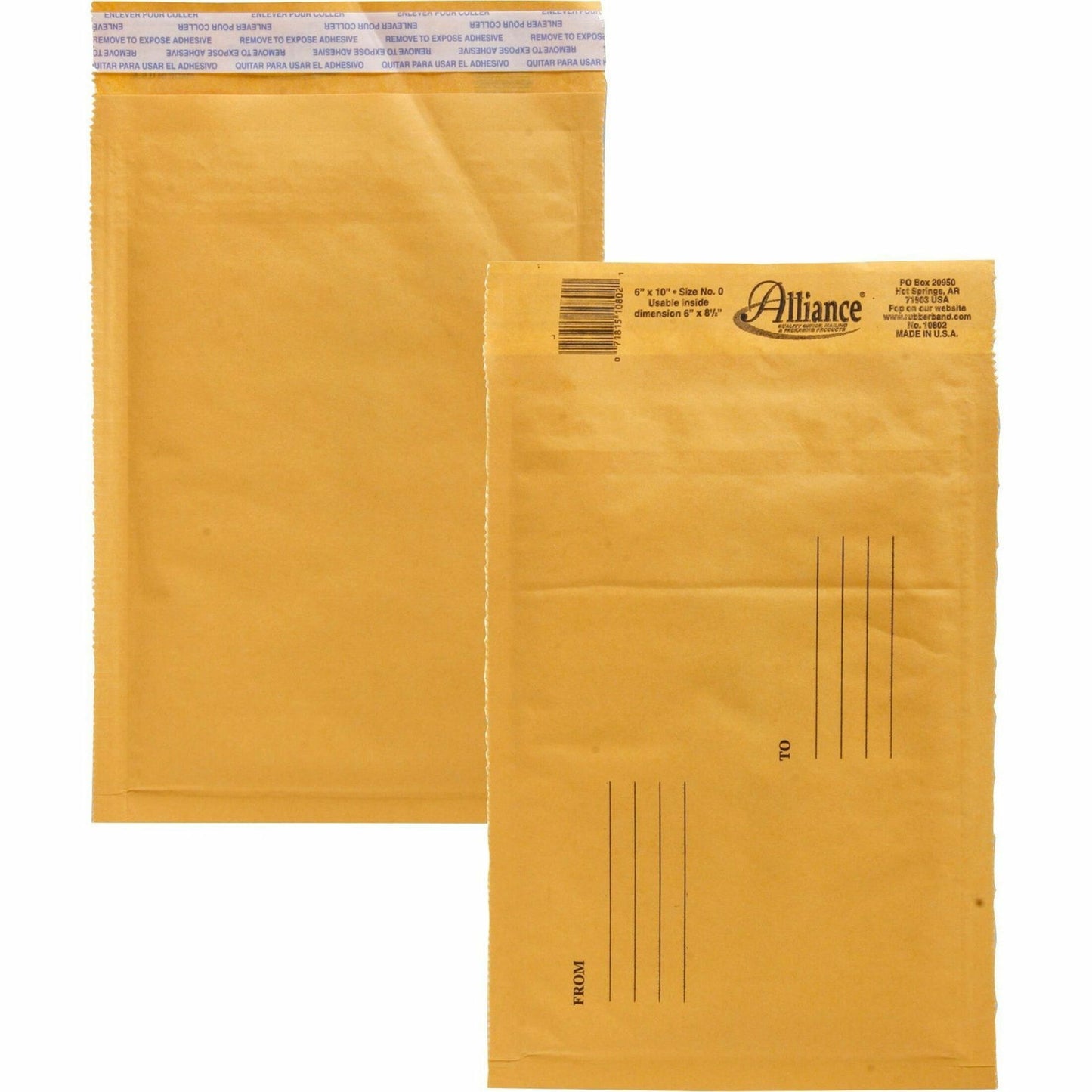 Alliance Rubber Kraft Bubble Mailers (10802)