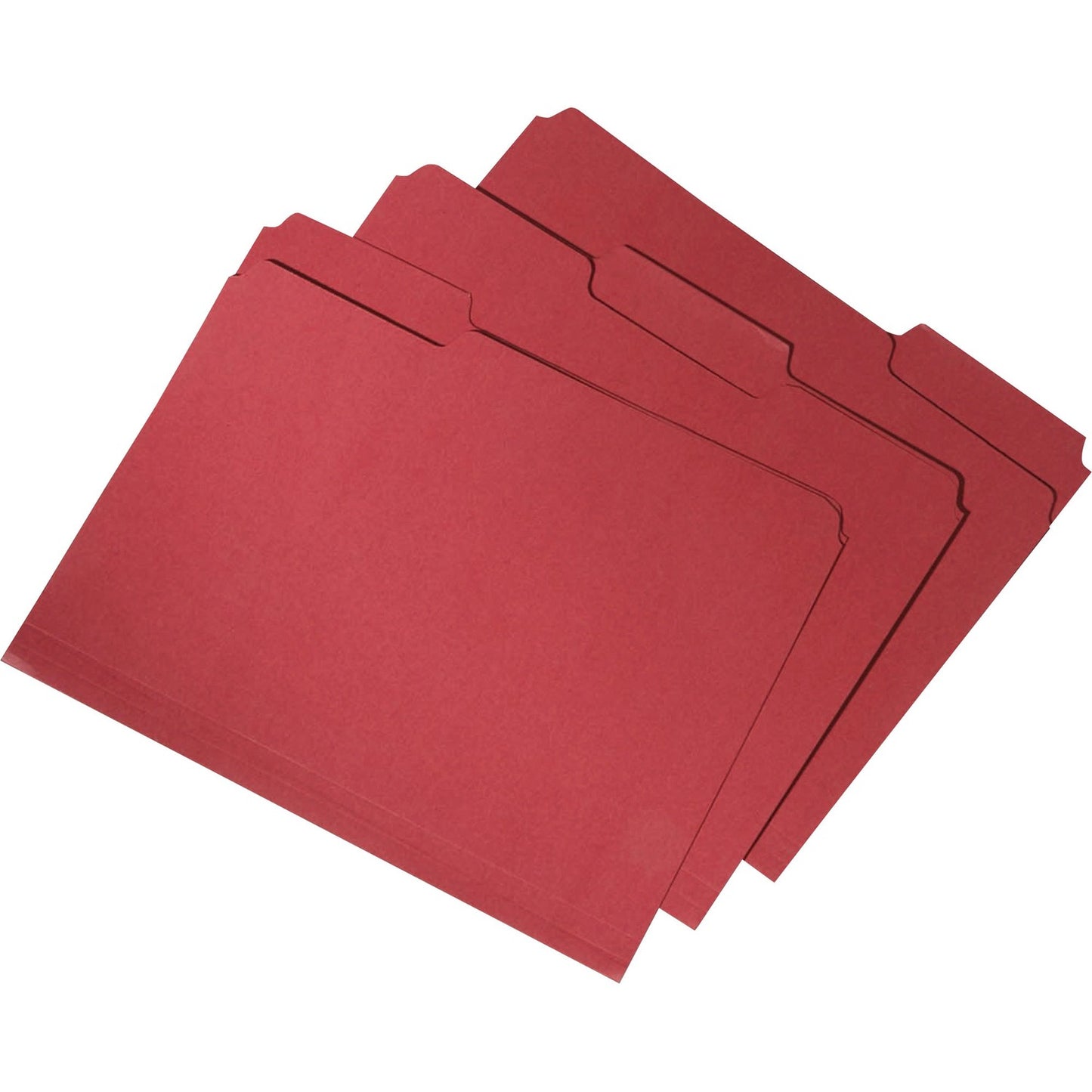 AbilityOne 7530015664146 SKILCRAFT Recycled File Folders, 1/3-Cut 2-Ply Tabs, Letter Size, Red, 100/Box