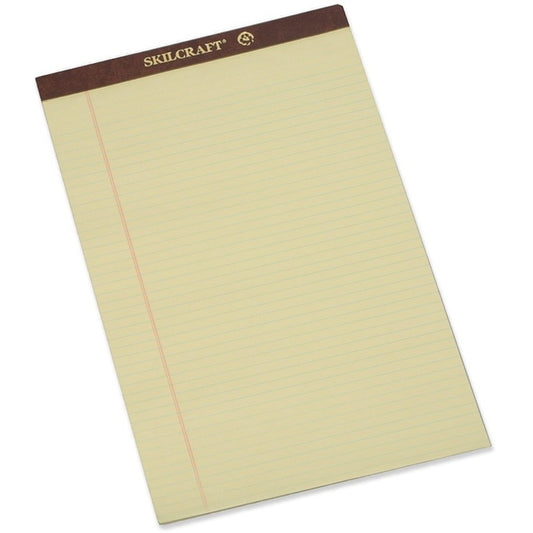 AbilityOne 7530012096526 SKILCRAFT Legal Pads, Wide/Legal Rule, 8.5 x 14, Canary, 50 Sheets, Dozen