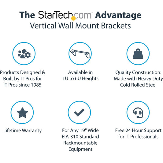 StarTech 2u 19in Vertical Wall Mount Bracket (RK219WALLV)