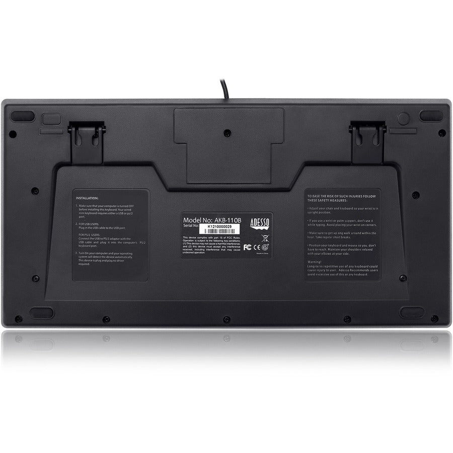 Adesso Mini Usb Keyboard W/ps/2 Adaptor (AKB110B)