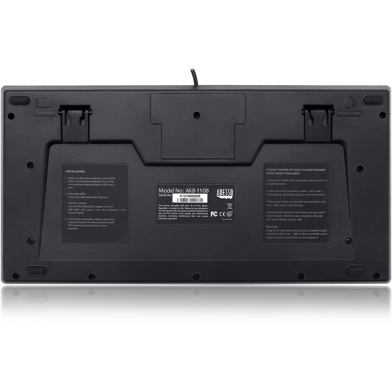 Adesso Mini Usb Keyboard W/ps/2 Adaptor (AKB110B)