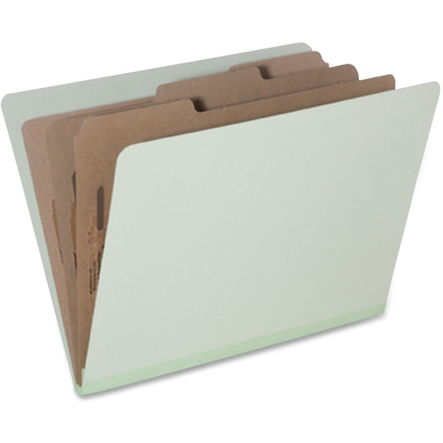 AbilityOne 7530015726207 SKILCRAFT Classification Folder, 3 Dividers, Letter Size, Green, 10/Pack