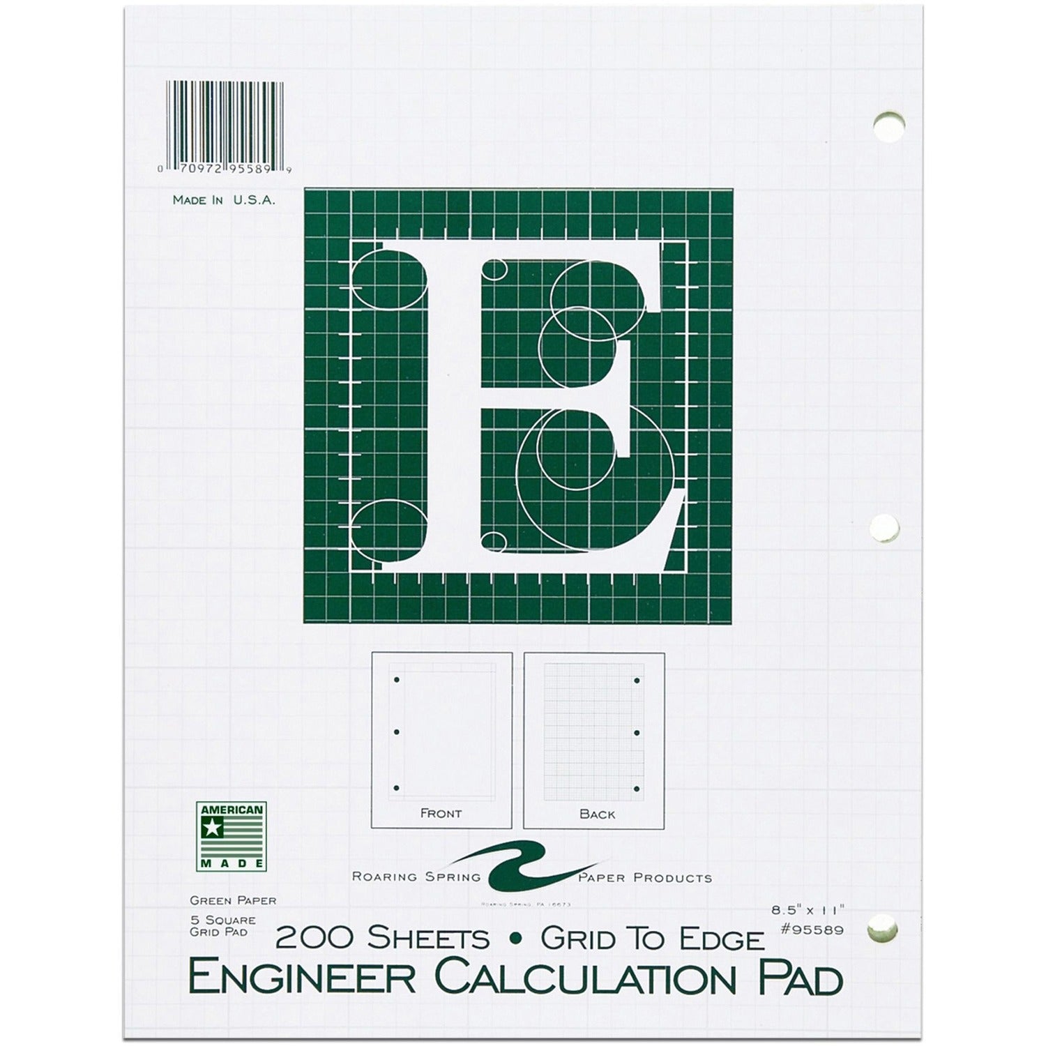Roaring Spring 5x5 Grid Engineering Pad (95589)