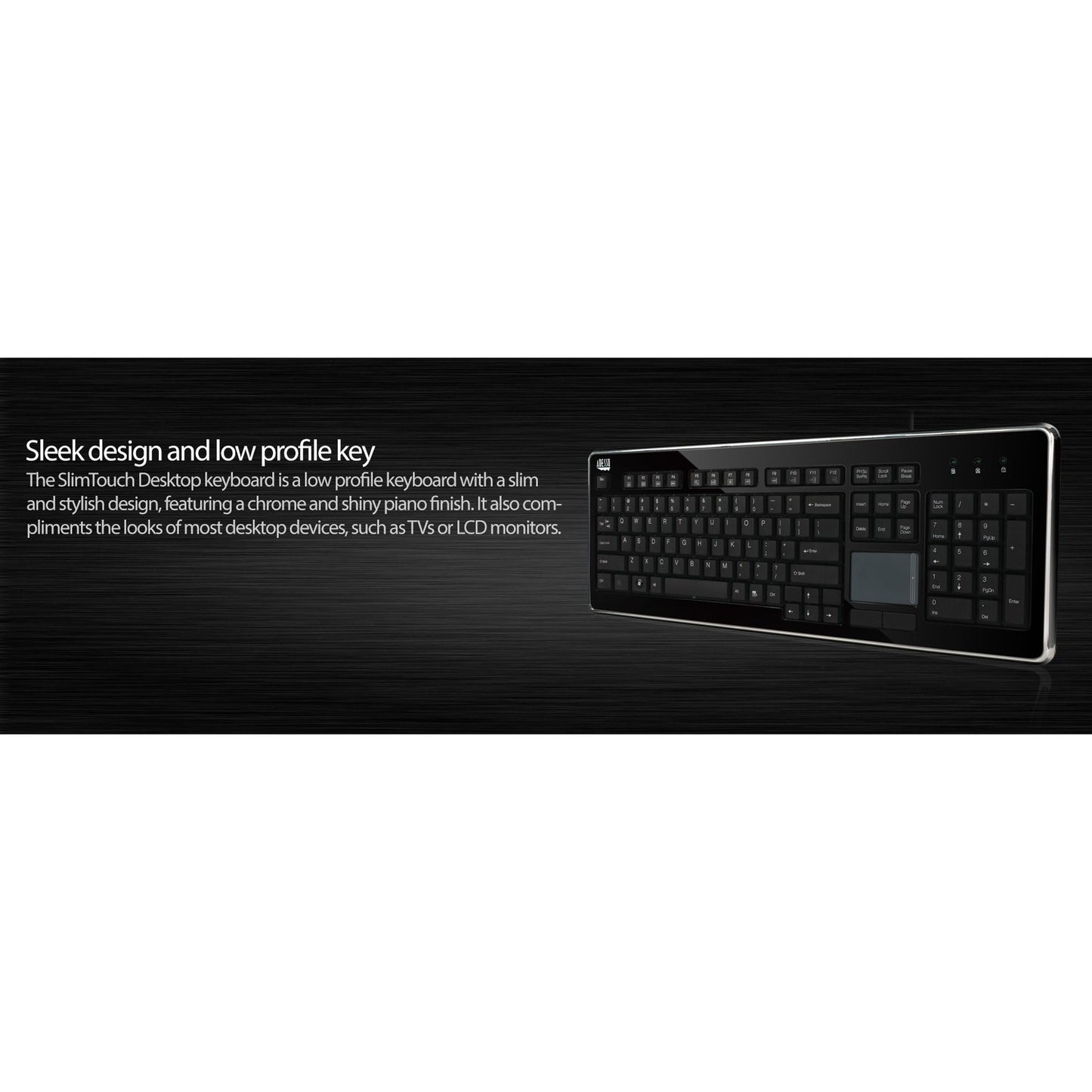 Adesso Slimtouch Usb Full Size Touchpad Keyboar (AKB440UB)