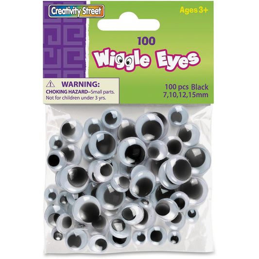 Creativity Street 100-piece Assorted Size Wiggle Eyes (344602)