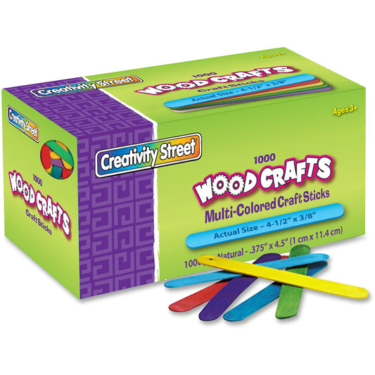 Creativity Street Bright Hues Wood Craft Sticks (377502)